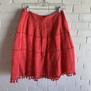 Talbots Women's Red Tassle Mini Skirt Size 6